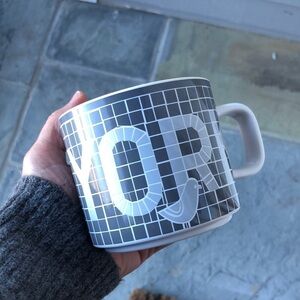 Starbucks And Just Like That New York Subway Tile Mug Mosaic Grey Yellow 12oz